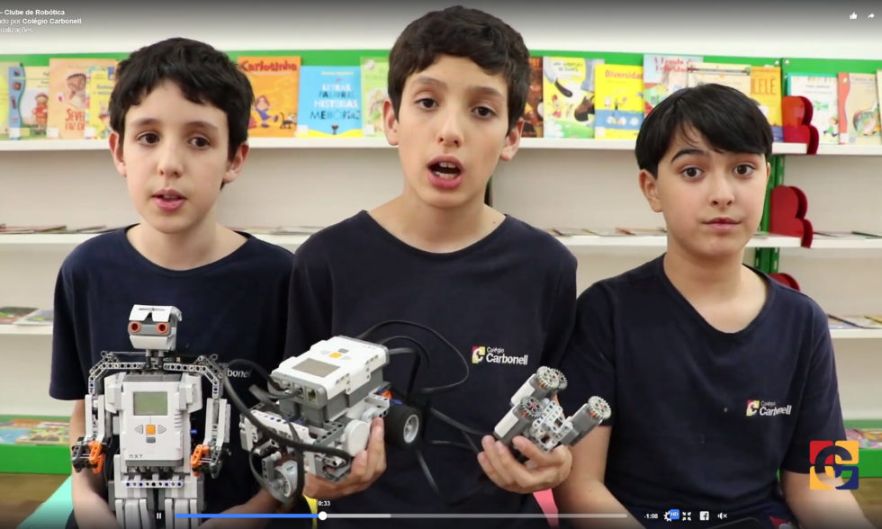 Curta alunos e professor falando em vídeo sobre nosso exclusivo Clube de Robótica Curta alunos e professor falando em vídeo sobre nosso exclusivo Clube de Robótica